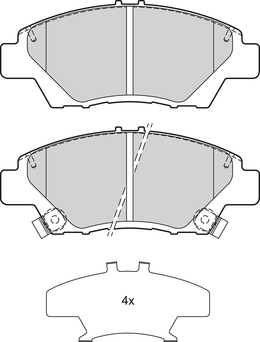 Jeu de 4 plaquettes de frein VALEO ref. 302158